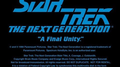 Star Trek The Next Generation : A Final Unity - video game non-interactive demo ( PC MS-DOS, 1994)