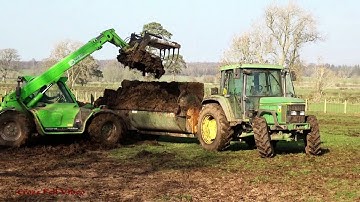 Loading and Spreading Muck with John Deere and Merlo.