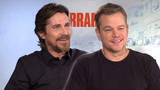 Matt Damon and Christian Bale Joke About Filming 'Silliest' Fight Scene in Ford v Ferrari