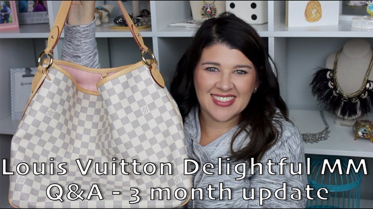 Louis Vuitton Delightful MM Damier Azur Review - YouTube