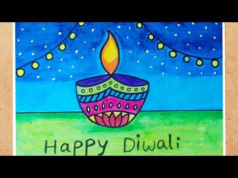 Diwali diya Drawing