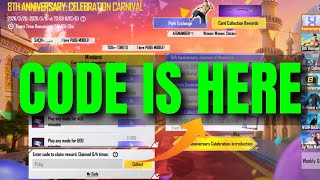 CODE 8TH ANNIVERSARY CELEBRATION CARNIVAL EVENT PUBG MOBILE | CODE IS HERE 8TH ANNIVERSARY