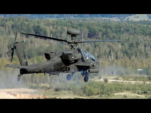 아파치가디언 공격헬기, M1129 스트라이커 자주박격포 등이 참가한 미 육군 전투항공여단과 공수사단의 제병협동 실사격 훈련