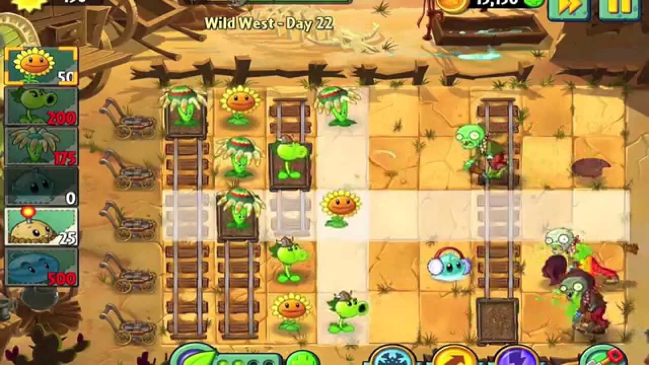 Plants Vs Zombies 2 Wild West Day 22 GamePlay Walkthrough (iOS) - YouTube