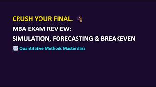 MBA Final Exam Practice Paper on Forecasting and Breakeven Analysis #regression #exponential