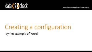 Video tutorials for data2check: Word - Creating a configuration Content