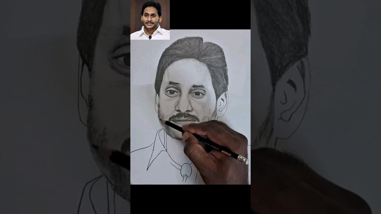 YS JAGAN MOHAN REDDY drawing tutorial step by step 