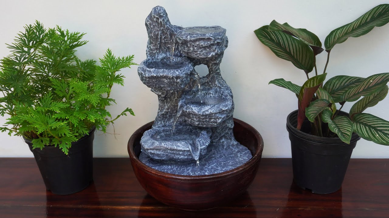 Amazing Rock Fountain | Home Made Desktop Waterfall Fountain | Beautiful Tabletop Water Fountain