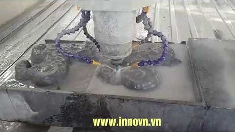 Máy cnc đá 3D JINKA : chạm nghê đầu cột không cần lắp thêm trục A, chạm con giống