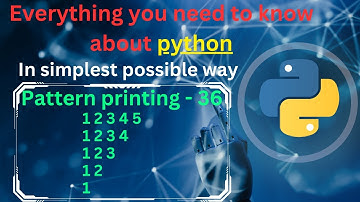 Pattern printing 36 (Numbers - 12) | pattern printing in python tutorial | python full course