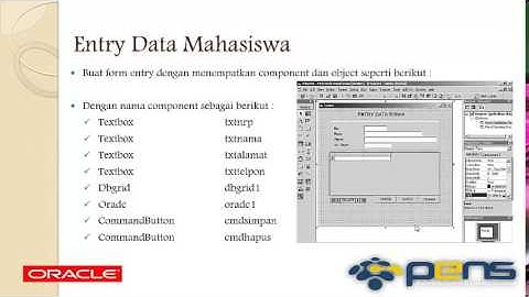 Praktikum 14   Studi kasus Pelatihan Oracle VB