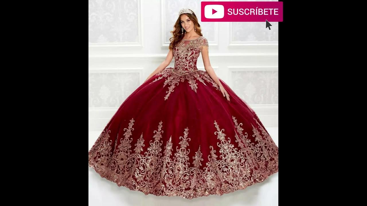 Hermosos Vestidos de XV en color Rojo y Vino - YouTube