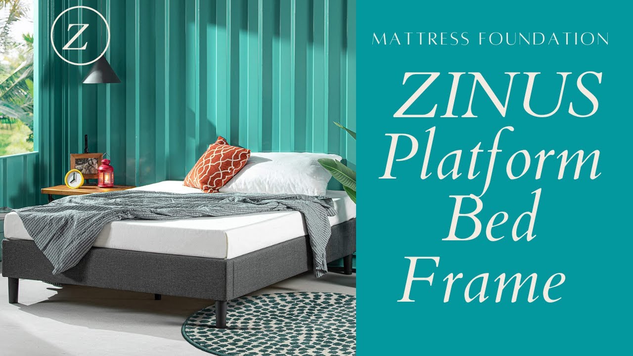 ZINUS | Curtis Upholstered Platform Bed Frame  | Mattress Foundation   | Wood Slat Support | 2021