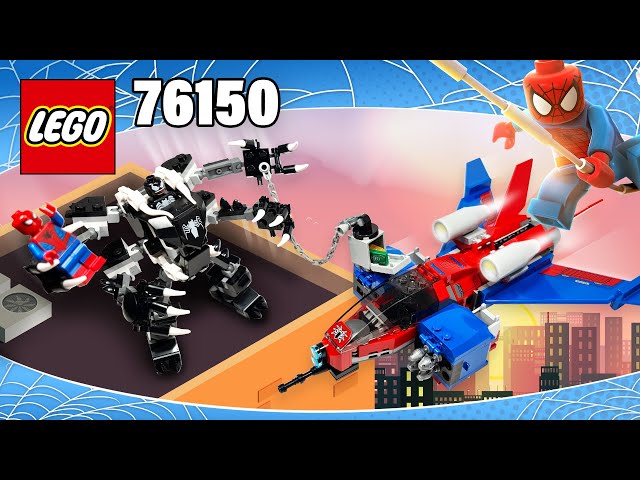LEGO Marvel Spider-Man Spider-Jet vs Venom Mech 76150 Building Kit with  Minifigures, Mech and Plane (371 Pieces) 