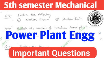 Power Plant Engg. Guessing Question II 5th Sem Mech. Engg. II Imp. Questions II SBTE BIHAR