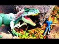 【恐竜】ジュラシック・ワールド ドミニオン 大自然の中でアロサウルスがオーウェンに襲い掛かる!岩場で隠れながら逃げ切れるか!?Jurassic World Dominion/MATTEL