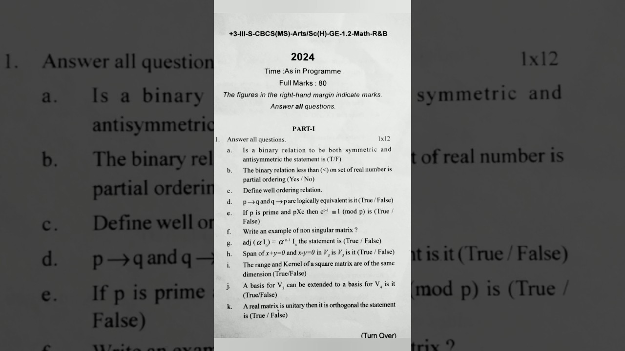 +3 3rd Sem GE 1.2 Math 2024 Utkal University CBCS Science | Eiden Value