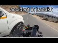 Aamir majid accident at leh | live crash | bike totally damaged 😢 | subscribe #ladakh #crash