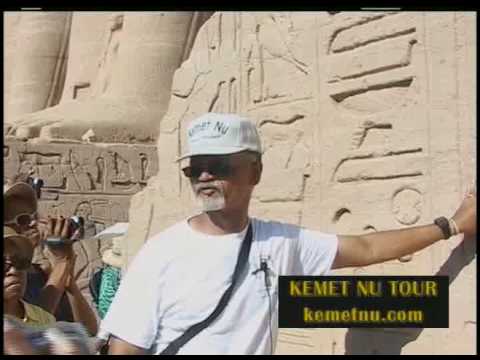 Still frame from the recording: Ashra Kwesi Reveals "God's Chosen Children" at the Temple of Ramessu - Kemet (Egypt)