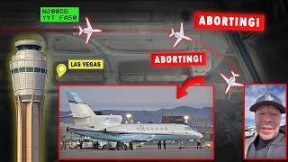 Falcon Jet ABORTED TAKEOFF and Overruns the Runway at Vegas!