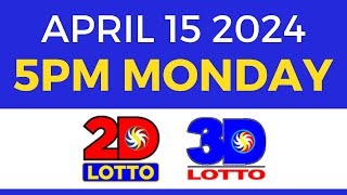 Lotto Result April 15 2024 5pm PCSO Swertres Ez2