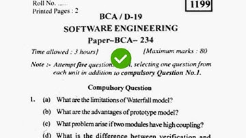 2019 KUK BCA 3rd Sem Software Engineering Question Paper