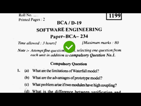 2019 KUK BCA 3rd Sem Software Engineering Question Paper