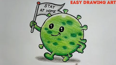 how to make corona virus awareness poster drawing | how to draw stay home stay safe covid 19 drawing