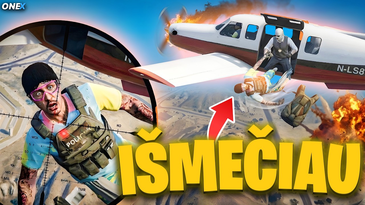 IŠMEČIAU PAREIGŪNĄ IŠ LĖKTUVO ? GTA ROLEPLAY LIETUVIŠKAI (OneX.lt)