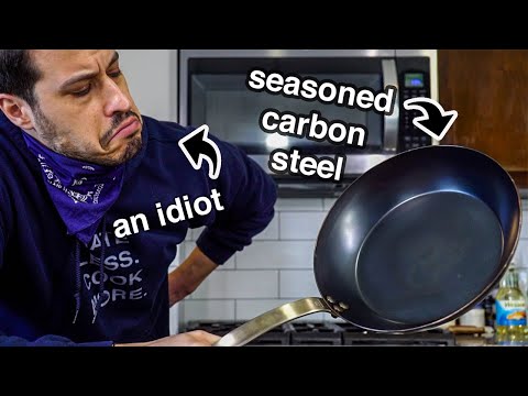 an EASY guide to SEASONING CARBON STEEL pans (2 METHODS) 