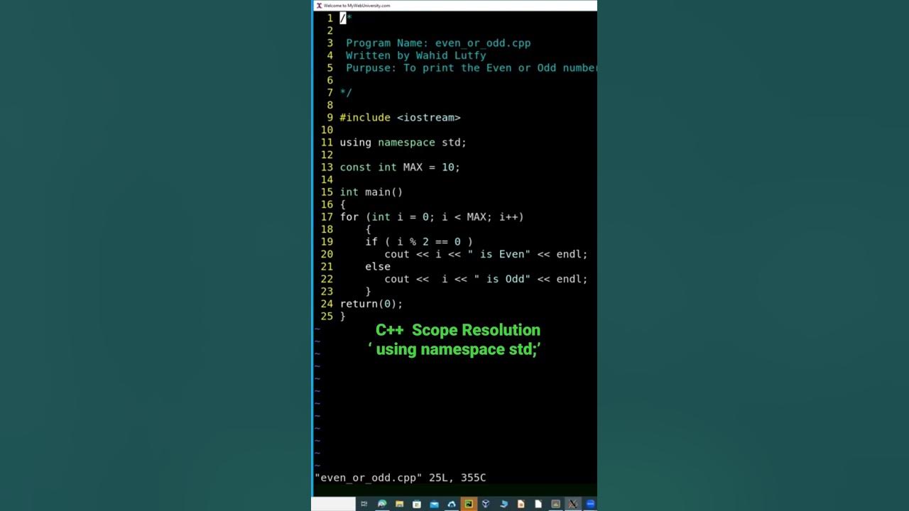 C scope resolution using namespace std youtube