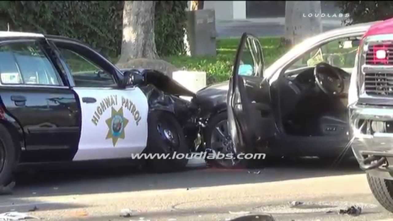CHP Officer Involved Crash / Cerritos RAW FOOTAGE YouTube