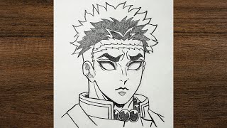How to draw Gyomei Himejima from Demon Slayer easy drawing anime drawing