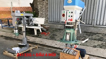 Máy khoan ta rô nhiều mũi cùng lúc Z4132G kế hợp đầu khoan taro 4 mũi  ta rô thực tế phụ kiện nhôm