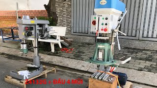 Máy khoan ta rô nhiều mũi cùng lúc Z4132G kế hợp đầu khoan taro 4 mũi  ta rô thực tế phụ kiện nhôm