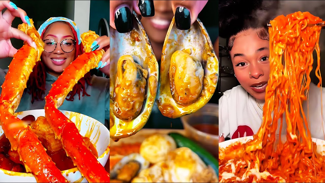 YUMMY Foods Mukbang | Alaskan King Crab, Lobster, Buldak, Imitation Crab, and More TikTok Eats!