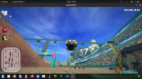 losing again and again Super tux Kart gaming
