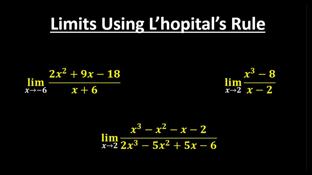 Finding limits using l hopital s rule youtube