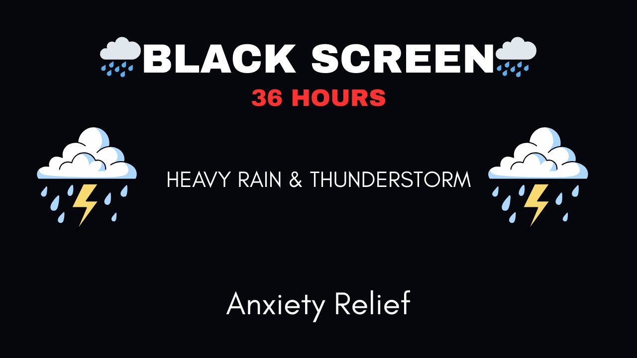 Extreme Rain & Thunder Sounds | Black Screen Sleep Aid