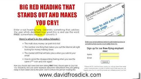 A free squeeze page for list building