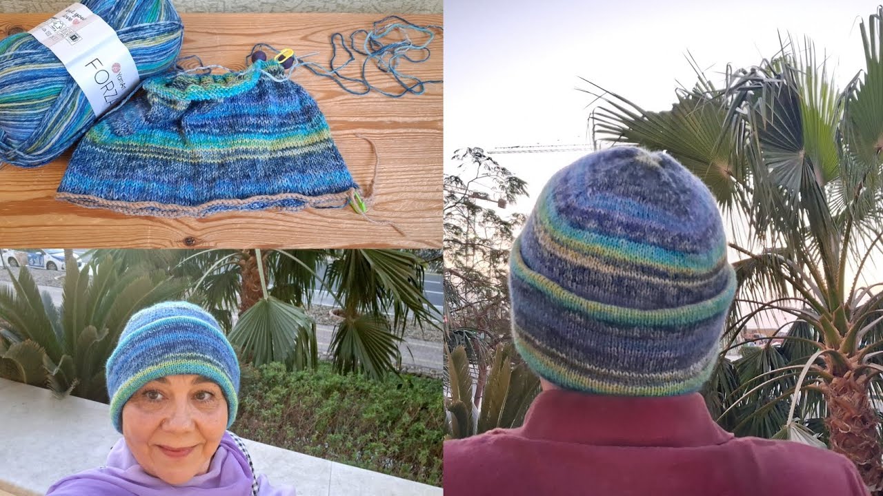 26 февраля 2026 г.Снова связала двойную шапку из носочной пряжи и уехала отдыхать в ОАЭ.