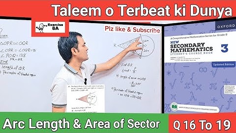 Exercise 8A 16 To 19 II APS Maths 8th II New Secondary Mathematics Book 3 Updated Edition #taleem