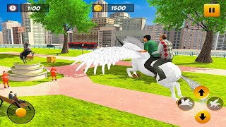 Flying Unicorn Taxi Driving: Horse Taxi Games Gameplay Part 1- (Android/iOS) Dishoomgpyt screenshot 3