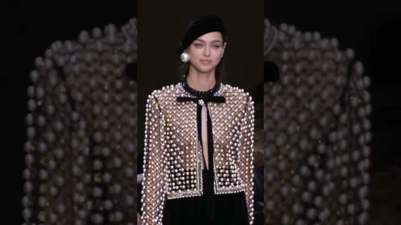 Zhenya Katava walking for Giorgio Armani Fall 2024  