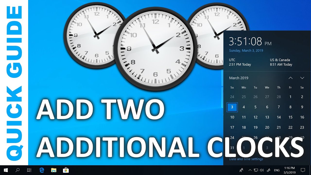 How to add additional clocks in Windows 10 YouTube