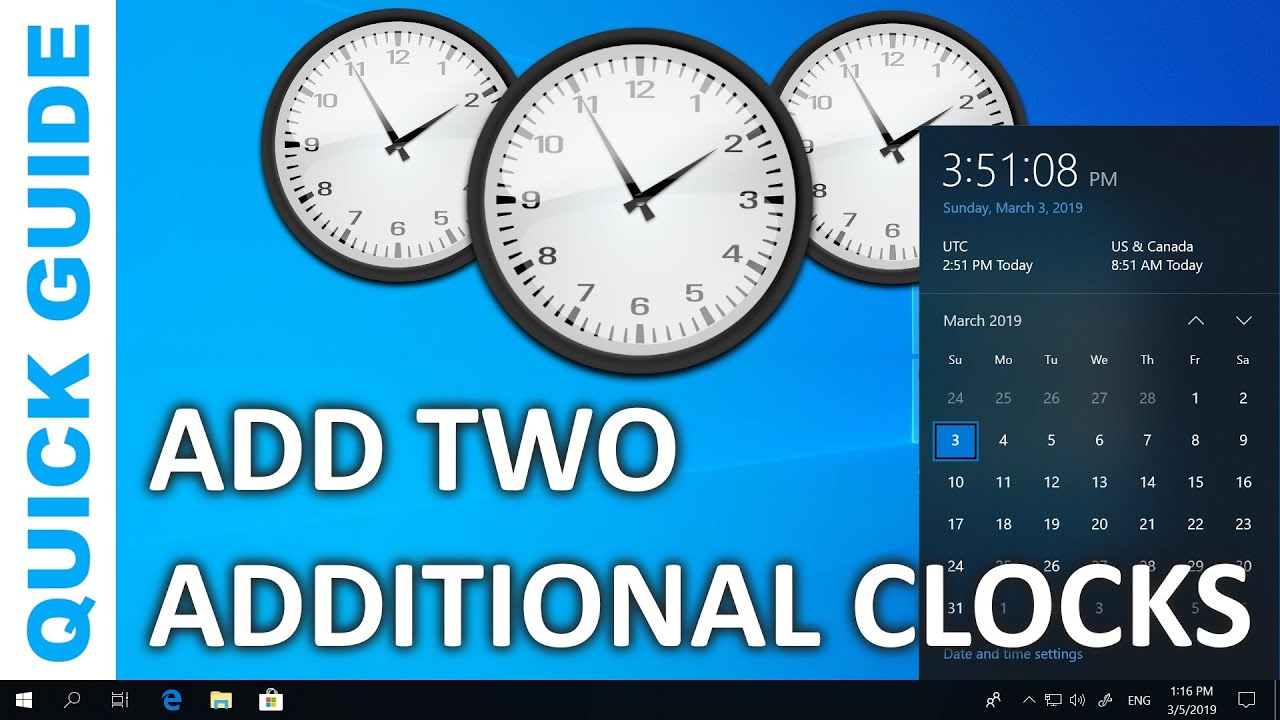 windows 10 and display analog clock