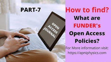 Open Access Policy of Funders Check by this Way
