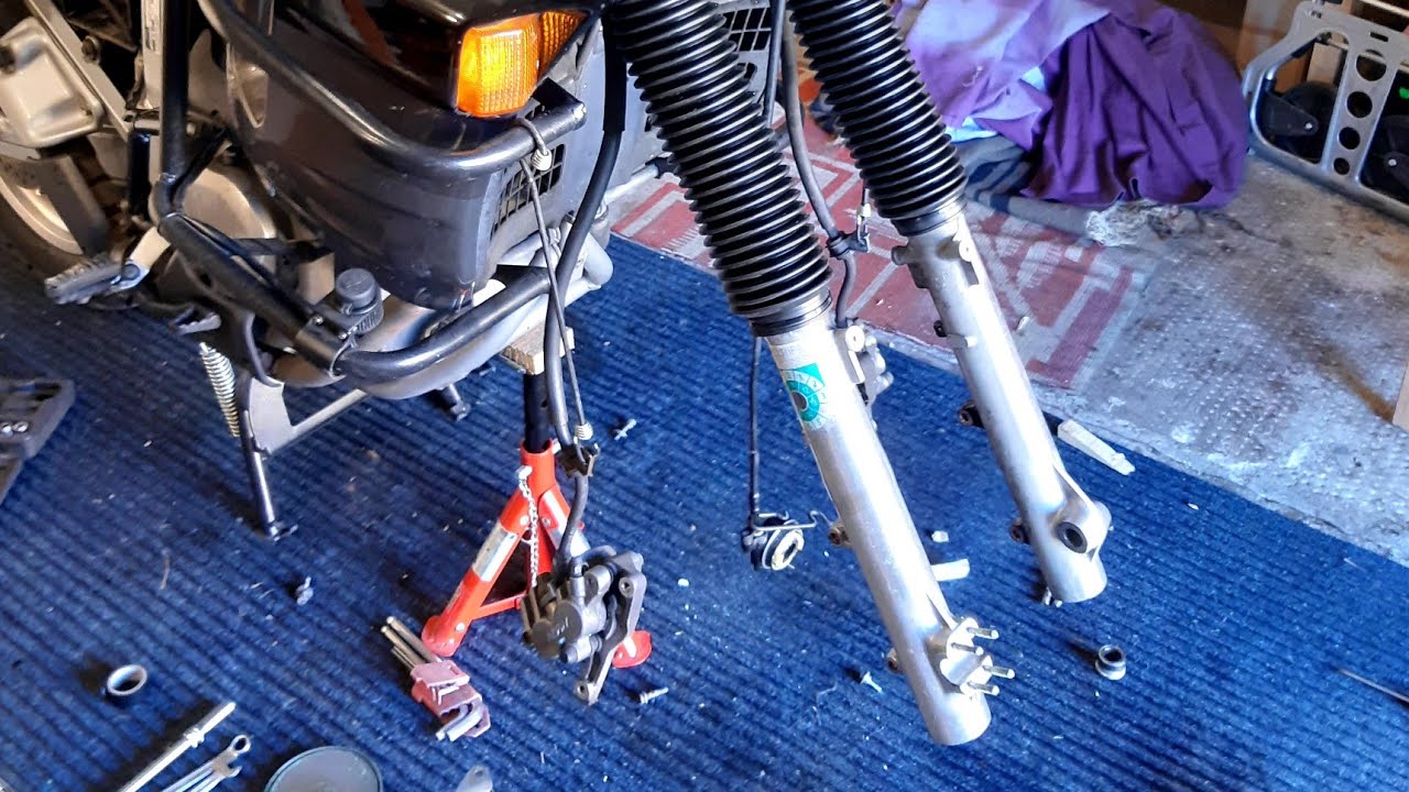 Honda Transalp 600 Front fork oil and gaitors change YouTube