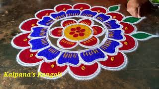 Karthiki Matham Special//5×3// flowers padi kollam Traditional Muggulu beautiful Easy Rangoli