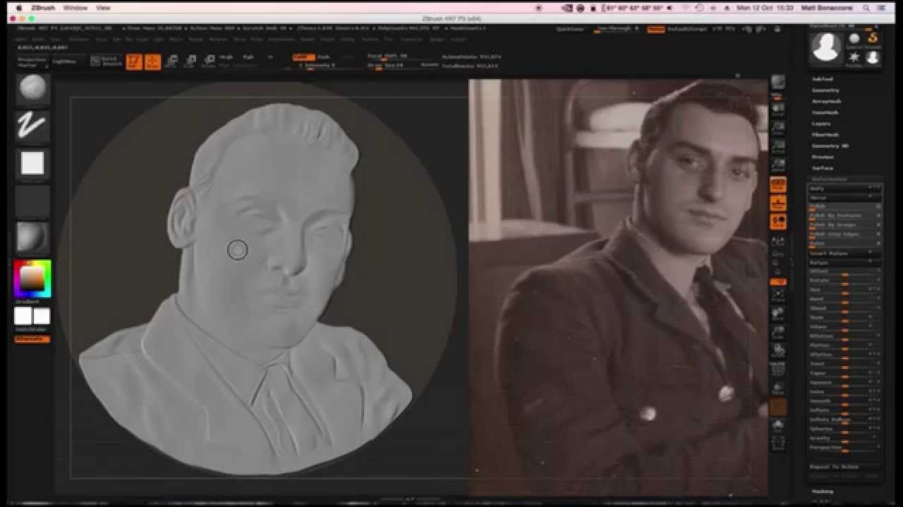 turning a model into a bas-relief sculpture zbrush